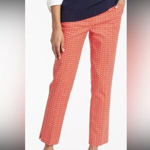 Boden Red Glasses Patterned Ankle Pants 12